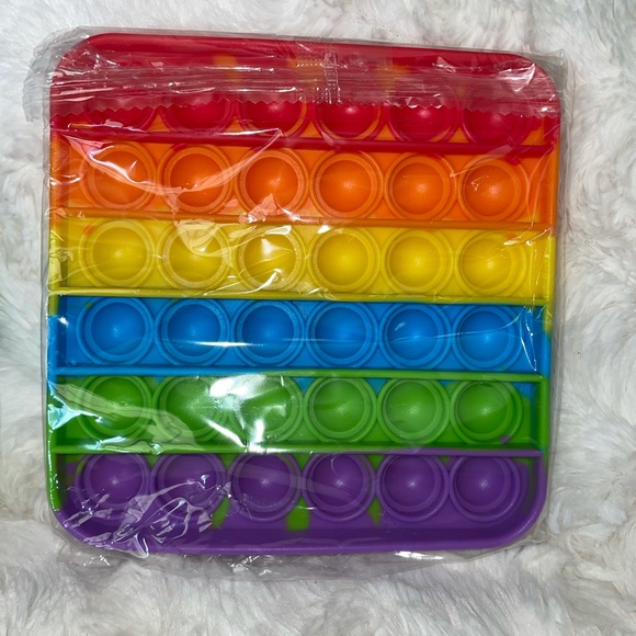 2 Pop it fidget toys poppers rainbow colors - Picture 2 of 3